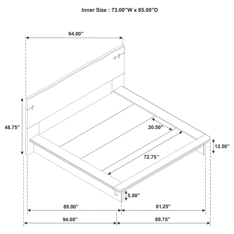 Stillwater California King Platform Bed - 222801KW