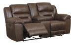 Stoneland Chocolate Power Reclining Loveseat with Console - DMV FurniturePower Reclining Loveseat