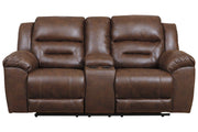 Stoneland Chocolate Power Reclining Loveseat with Console - DMV FurniturePower Reclining Loveseat