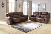 Stoneland Chocolate Reclining Loveseat with Console - 3990494 - DMV Furniture