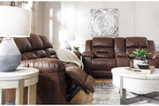 Stoneland Chocolate Reclining Loveseat with Console - 3990494 - DMV Furniture