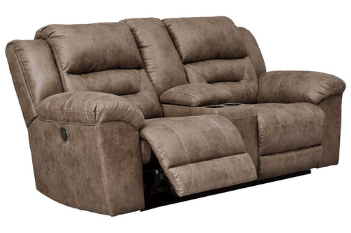 Stoneland Fossil Power Reclining Loveseat with Console - DMV FurniturePower Reclining Loveseat