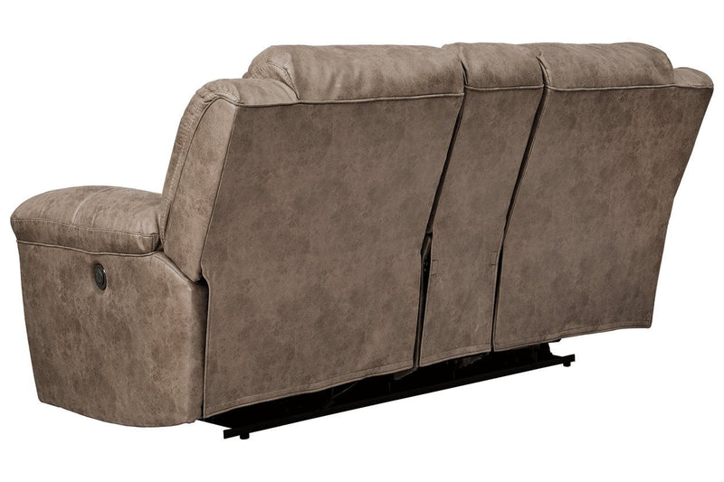 Stoneland Fossil Power Reclining Loveseat with Console - DMV FurniturePower Reclining Loveseat