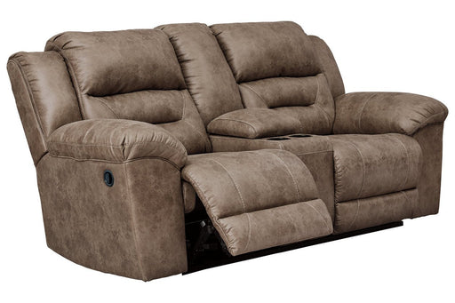 Stoneland Fossil Reclining Loveseat with Console - DMV FurnitureLoveseat