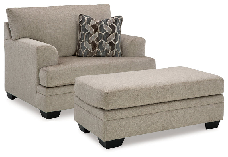 Stonemeade Chair and Ottoman in Taupe from Ashley - DMV Furniture