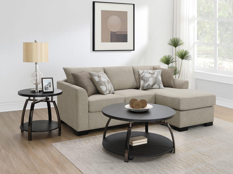 Storey Upholstered Sleeper Sectional Chaise Sofa Camel - 504778