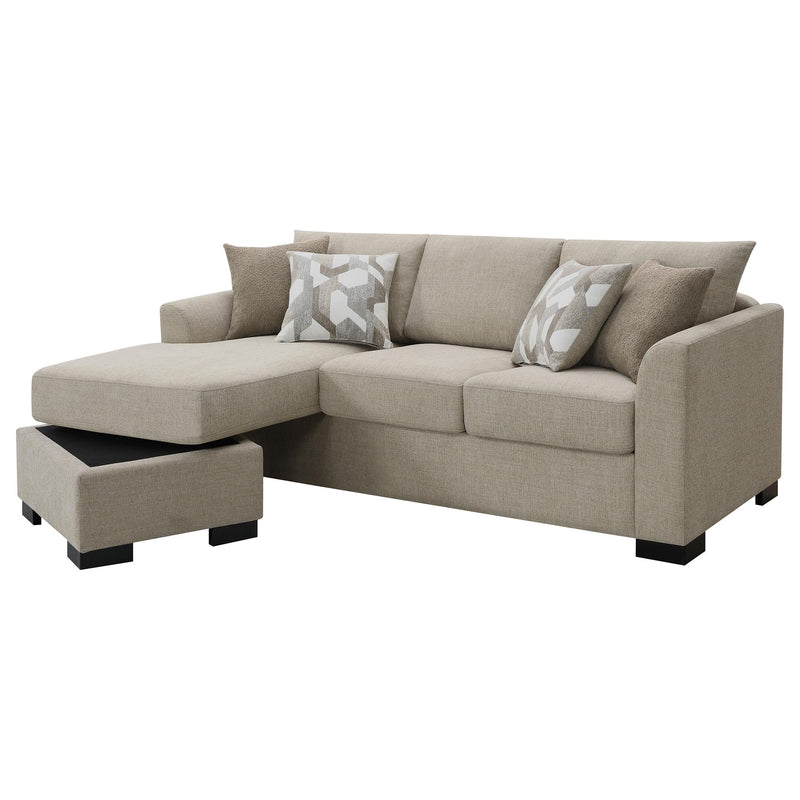 Storey Upholstered Sleeper Sectional Chaise Sofa Camel - 504778