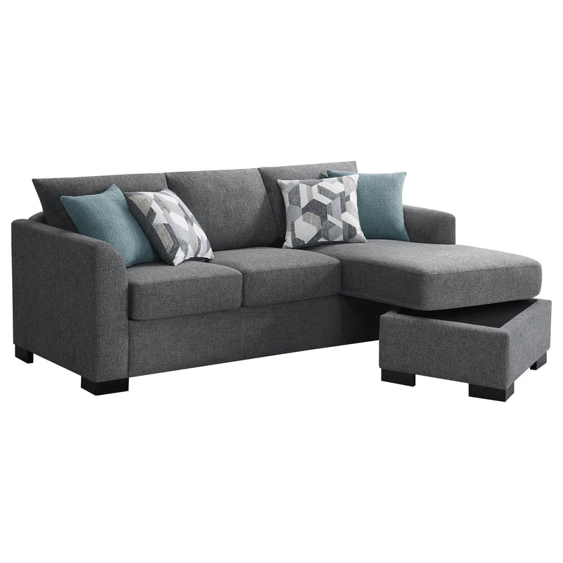 Storey Upholstered Sleeper Sectional Chaise Sofa Grey - 504779
