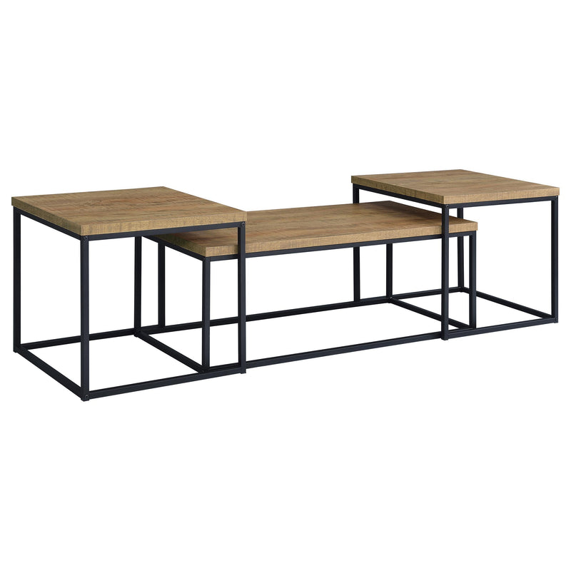 Straden 3-piece Engineered Wood Coffee Table Set Mango and Black - 700144