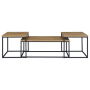 Straden 3-piece Engineered Wood Coffee Table Set Mango and Black - 700144