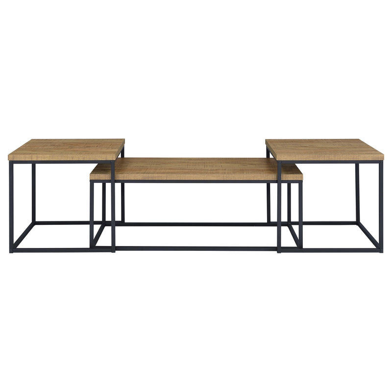 Straden 3-piece Engineered Wood Coffee Table Set Mango and Black - 700144