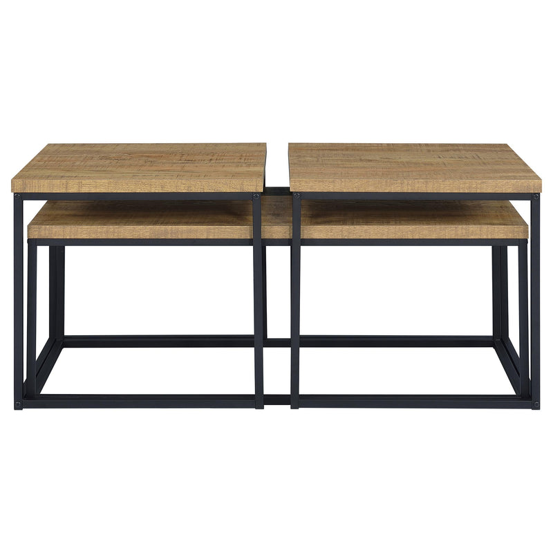 Straden 3-piece Engineered Wood Coffee Table Set Mango and Black - 700144