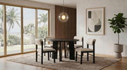 Strouse 47-inch Round Wood Dining Room Table Black - 193940BLK