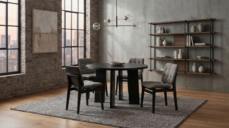 Strouse 47-inch Round Wood Dining Room Table Black - 193940BLK