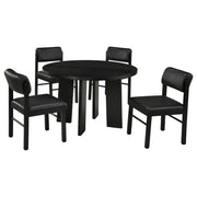 Strouse 5-piece Dining Set Black - 193940BLK-S5C
