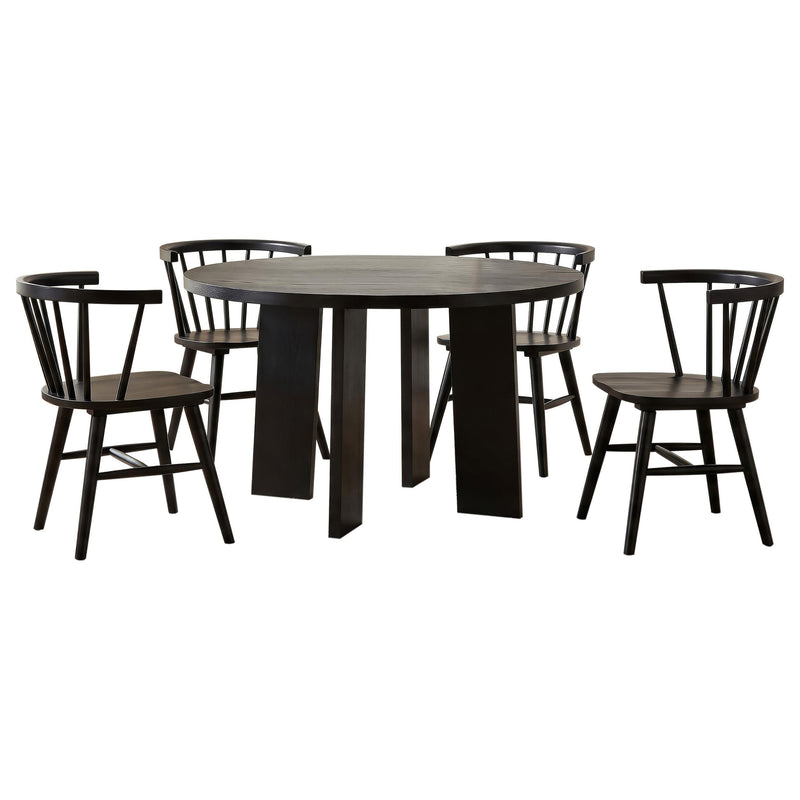 Strouse 5-piece Dining Set Black - 193940BLK-S5F