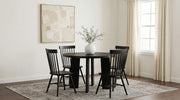 Strouse 5-piece Dining Set Black - 193940BLK-S5G