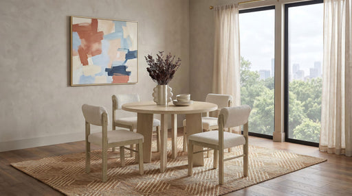 Strouse 5-piece Dining Set Cream and Natural Oak - 193940NAT-S5B