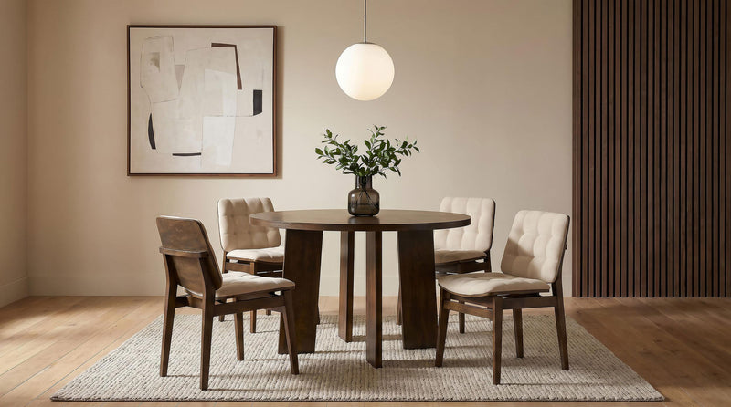 Strouse 5-piece Dining Set Cream and Walnut - 193940WAL-S5D