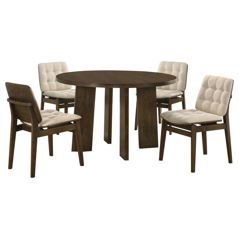 Strouse 5-piece Dining Set Cream and Walnut - 193940WAL-S5D