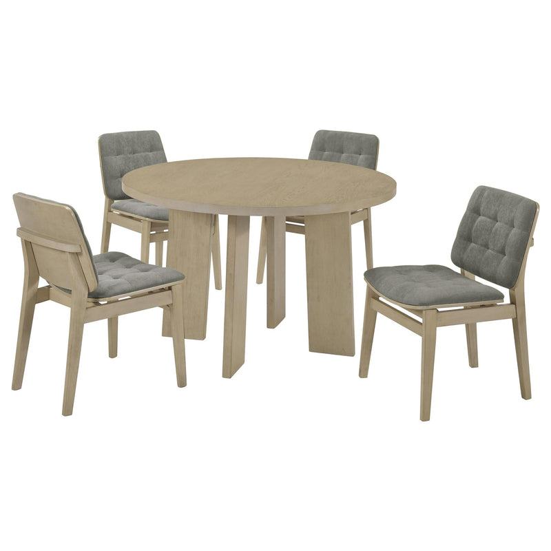 Strouse 5-piece Dining Set Grey and Natural Oak - 193940NAT-S5E