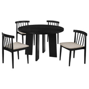 Strouse 5-piece Dining Set Wheat and Black - 193940BLK-S5A