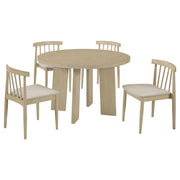 Strouse 5-piece Dining Set Wheat and Natural Oak - 193940NAT-S5A