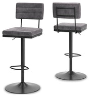 Strumford Gray/Black Bar Height Bar Stool (Set of 2) - D119-630X2