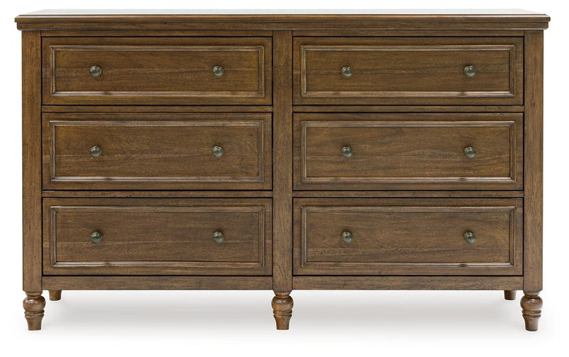 Sturlayne California King Upholstered Panel Bed with Dresser in Brown from Ashley - DMV Furniture