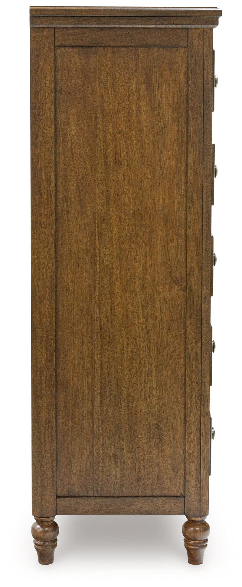 Sturlayne King Upholstered Panel Bed with Mirrored Dresser, Chest and Nightstand in Brown from Ashley - DMV Furniture
