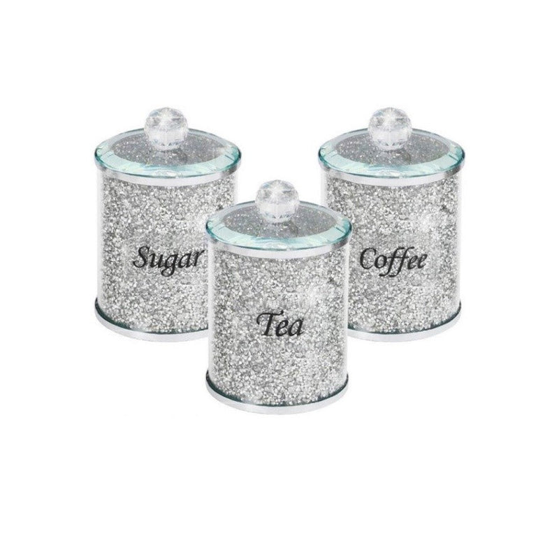 SUGAR JARS + TRAY - SILVER - 210000006092
