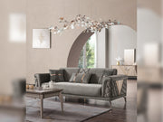 Sultan Elf 3-pieces (Sofa & Loveseat & Chair) Livingroom in Light Grey - Blue - 200-ELIF-SUL-A125-321
