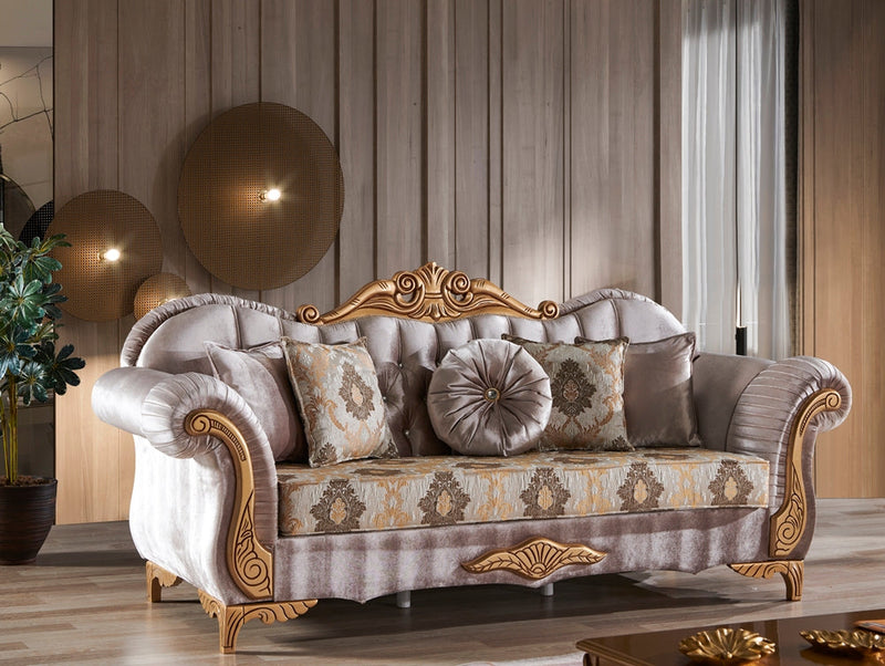 Sultan Traditional Sofa Cream in Cream - 101-SUL-HAD91-3