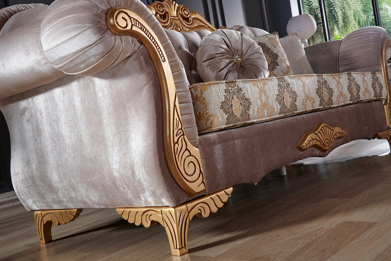 Sultan Traditional Sofa Cream in Cream - 101-SUL-HAD91-3
