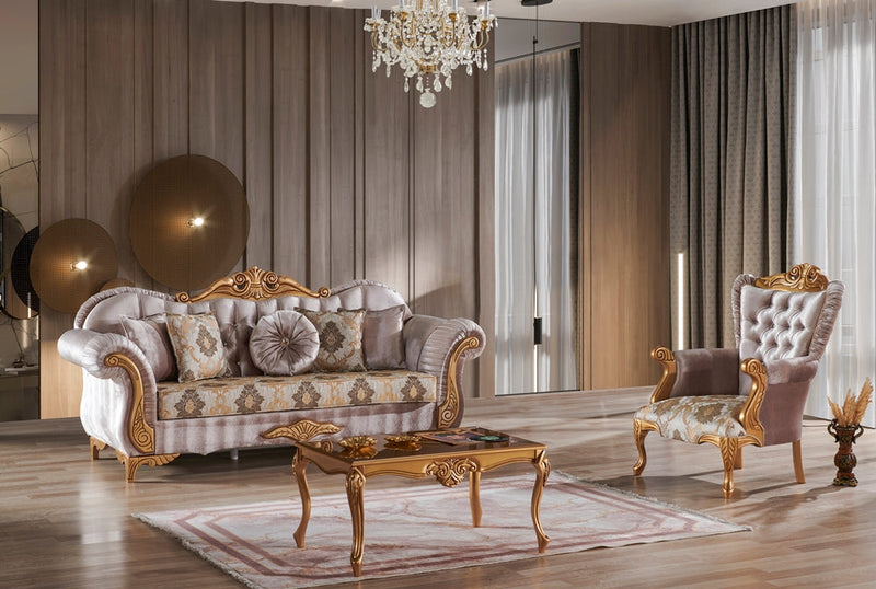 Sultan Traditional Sofa Cream in Cream - 101-SUL-HAD91-3