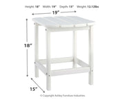Sundown Treasure Outdoor Chair with End Table in White - PKG008187