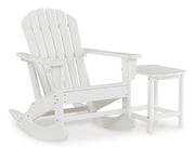 Sundown Treasure Outdoor Chair with End Table in White - PKG021088