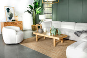 Sunny 6-piece Upholstered Modular Sectional Sofa Ivory Sherpa - 551621-SET