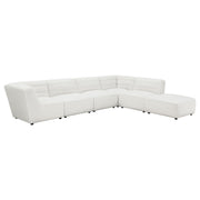 Sunny 6-piece Upholstered Modular Sectional Sofa Ivory Sherpa - 551621-SET