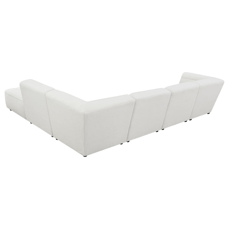 Sunny 6-piece Upholstered Modular Sectional Sofa Ivory Sherpa - 551621-SET