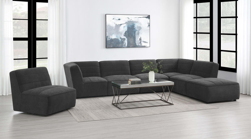 Sunny Square Upholstered Ottoman Dark Charcoal - 552083