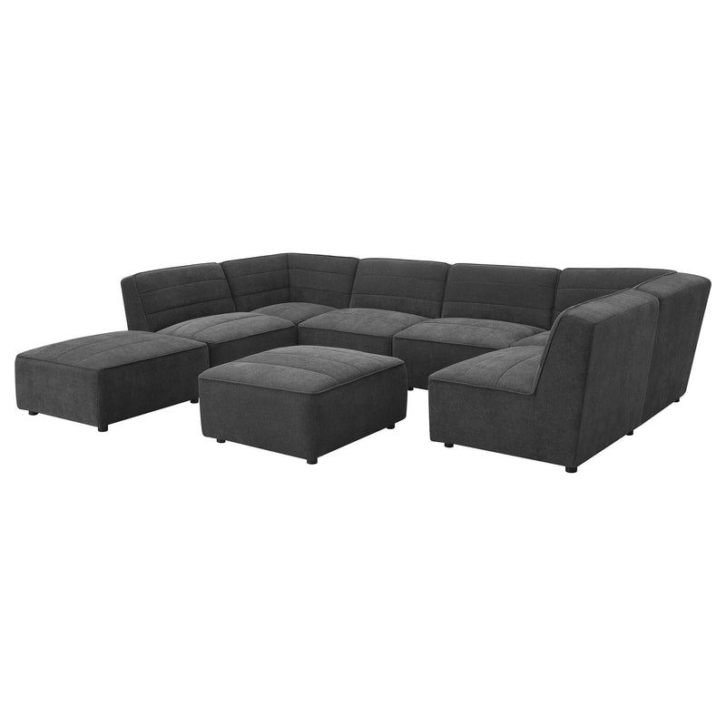 Sunny Square Upholstered Ottoman Dark Charcoal - 552083