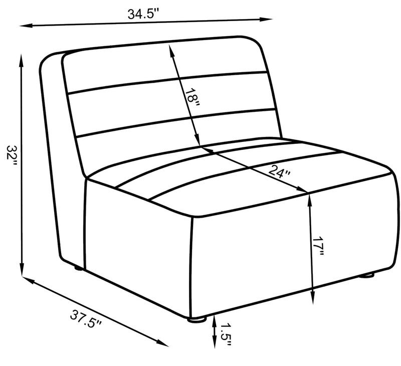 Sunny Upholstered Armless Chair Ivory Sherpa - 551621