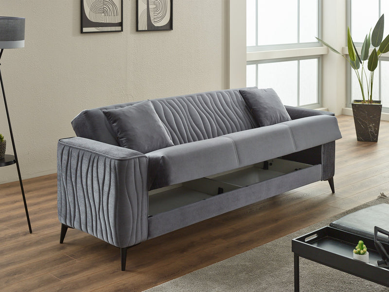 Suny Convertible Sofa in Beige - 200-SIM-SUN-VELVET260-3