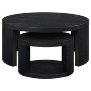 Sweeney 2-piece Round Wood Occasional Nesting Table Set Black - 722820