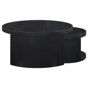 Sweeney 2-piece Round Wood Occasional Nesting Table Set Black - 722820