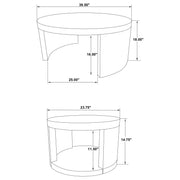 Sweeney 2-piece Round Wood Occasional Nesting Table Set Black - 722820