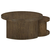 Sweeney 2-piece Round Wood Occasional Nesting Table Set Dark Walnut - 722830