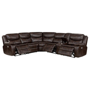 Sycamore Upholstered Power Reclining Sectional Sofa Brown - 610190P