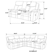 Sycamore Upholstered Power Reclining Sectional Sofa Brown - 610190P